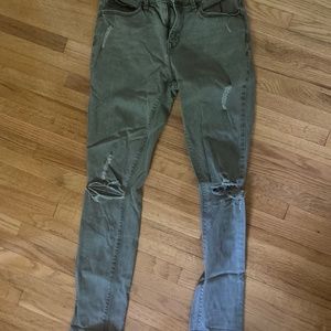 Army green jeans- mid rise